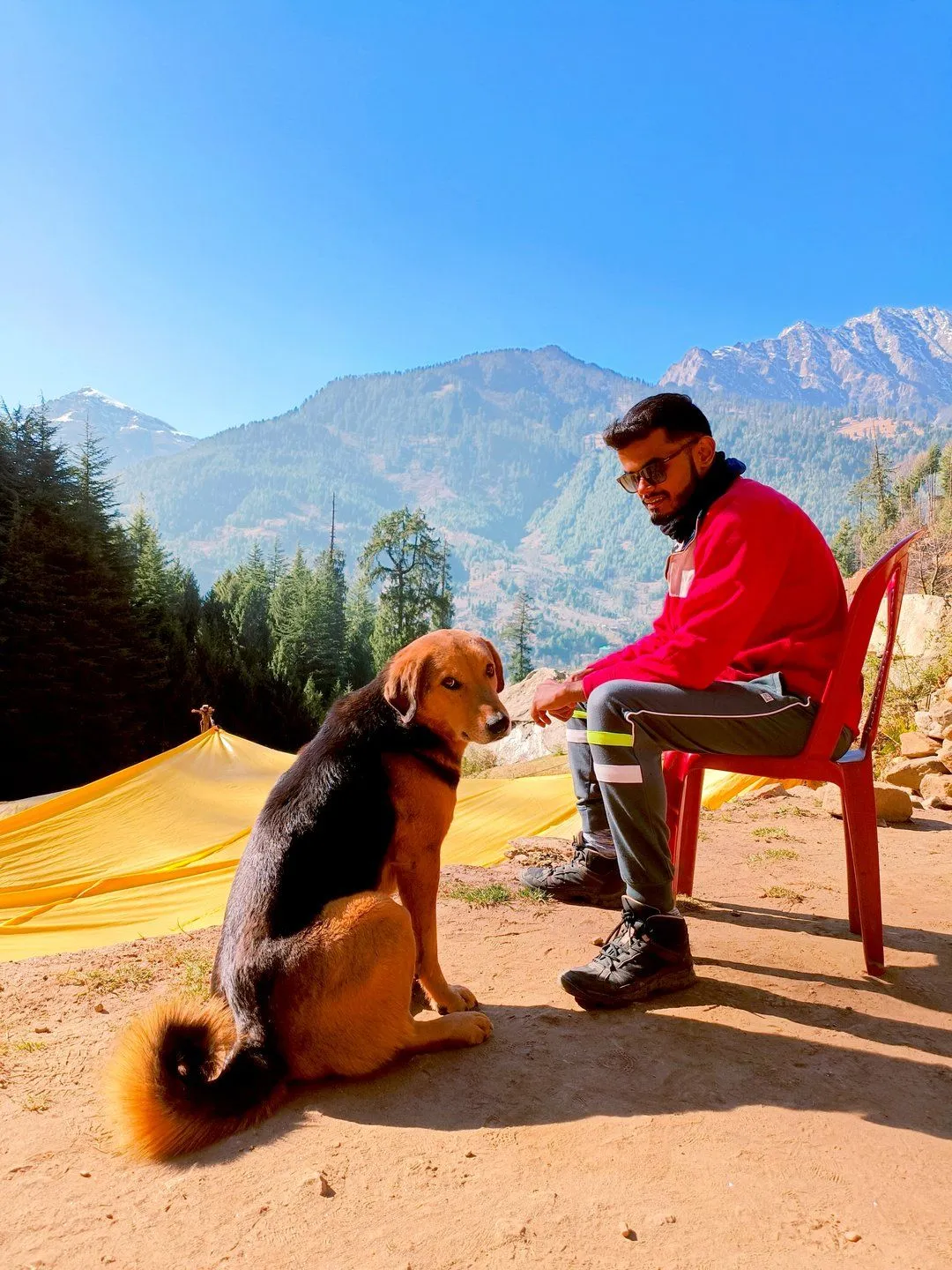 Founder standing in snow